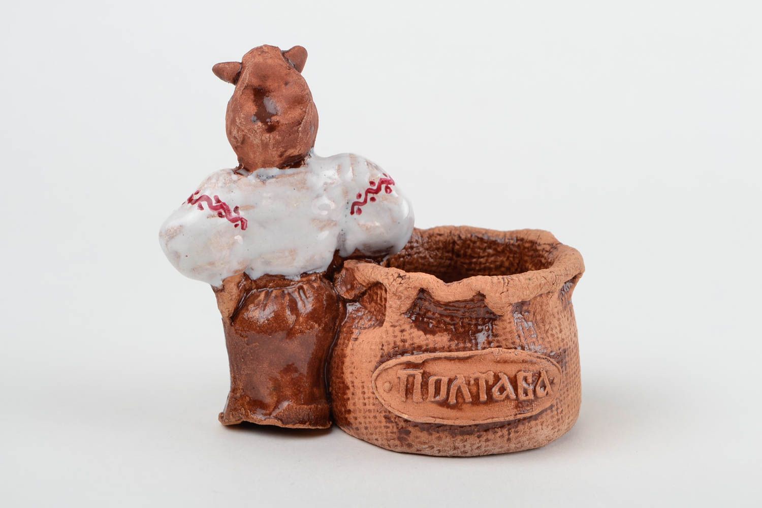 Salière originale céramique faite main Pot à sel figurine femme Vaisselle design photo 5