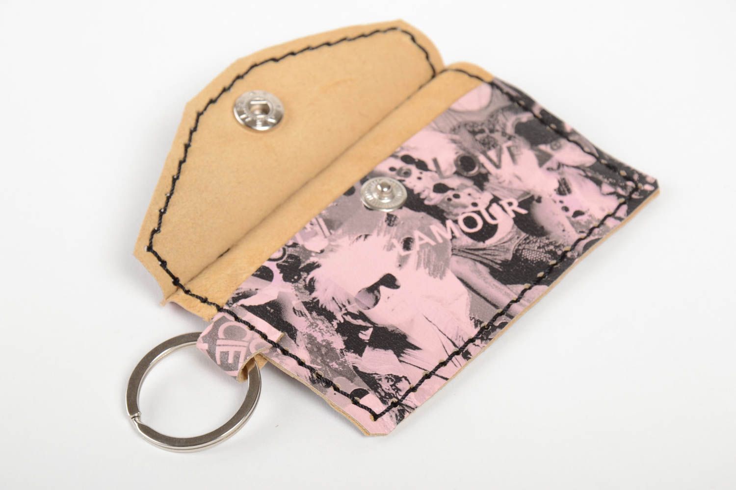 Handmade leather wallet keychain wallet leather goods women accessories photo 5