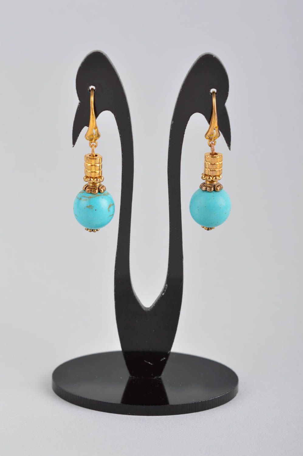 Handmade earrings designer jewelry turquoise earrings fashion accessories photo 2