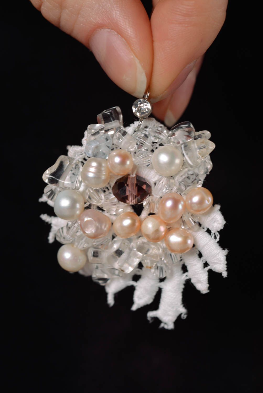 Boucles d'oreilles pendantes Bijou fait main perles naturelles Cadeau pour femme photo 4