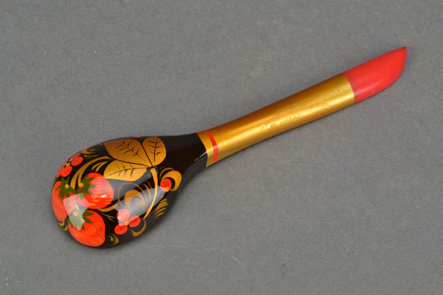 Wooden tablespoon in Khokhloma style photo 4
