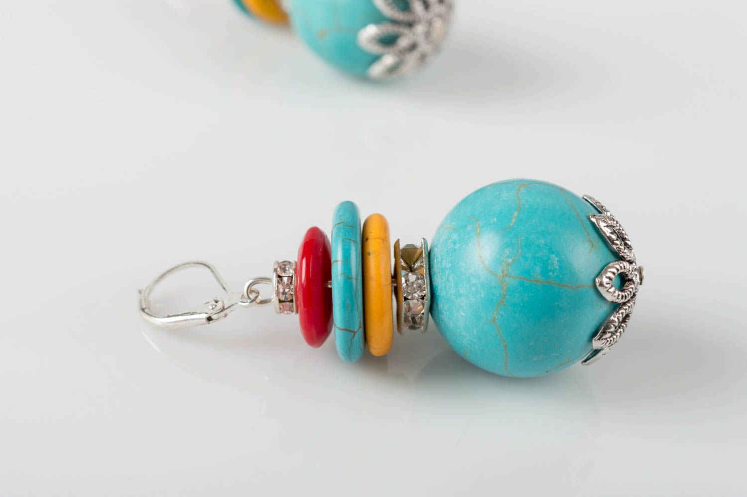 Handmade gemstone earrings crystal ball earrings designer jewelry for women photo 4