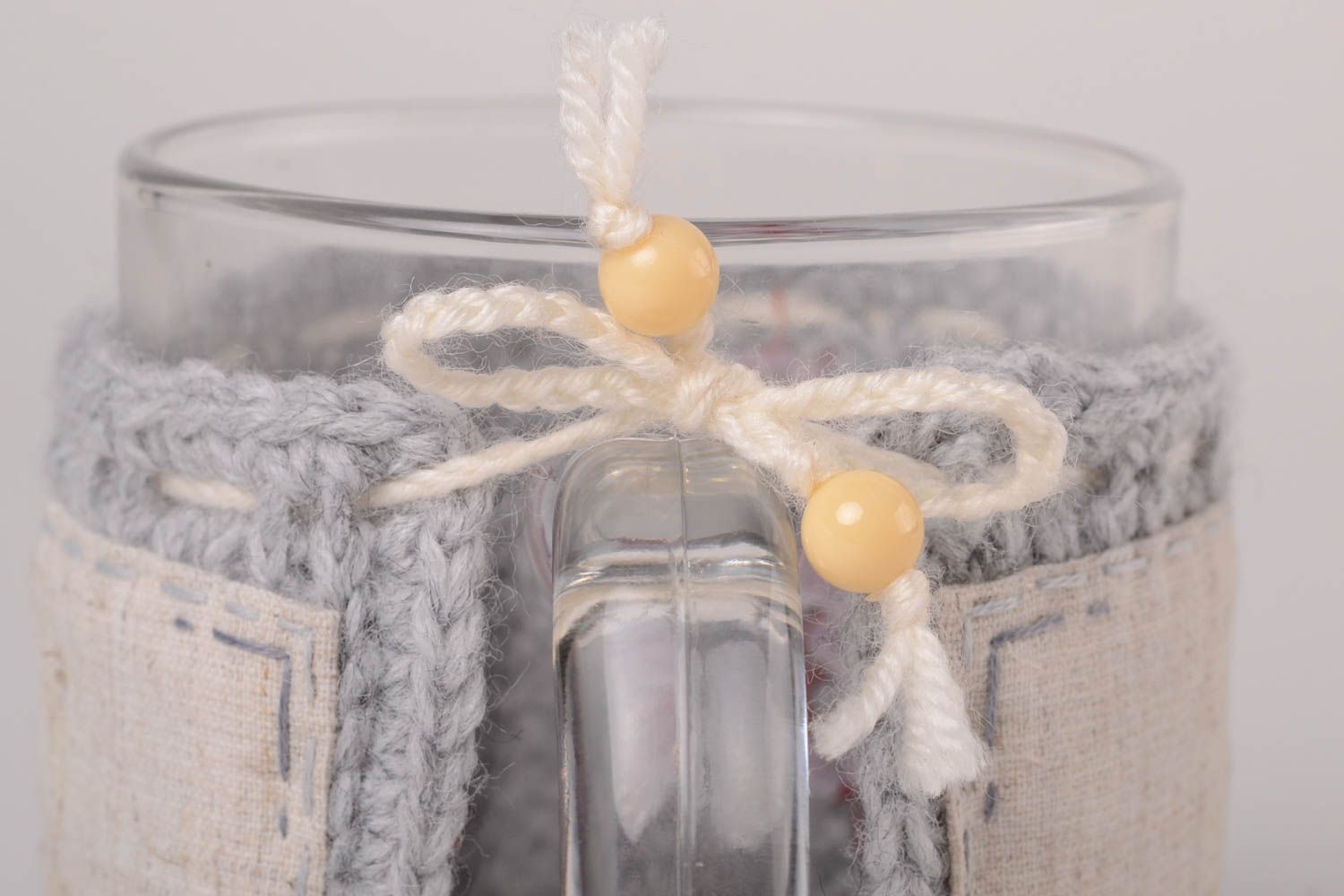 Handmade designer crocheted case unusual cup case stylish home textile photo 5