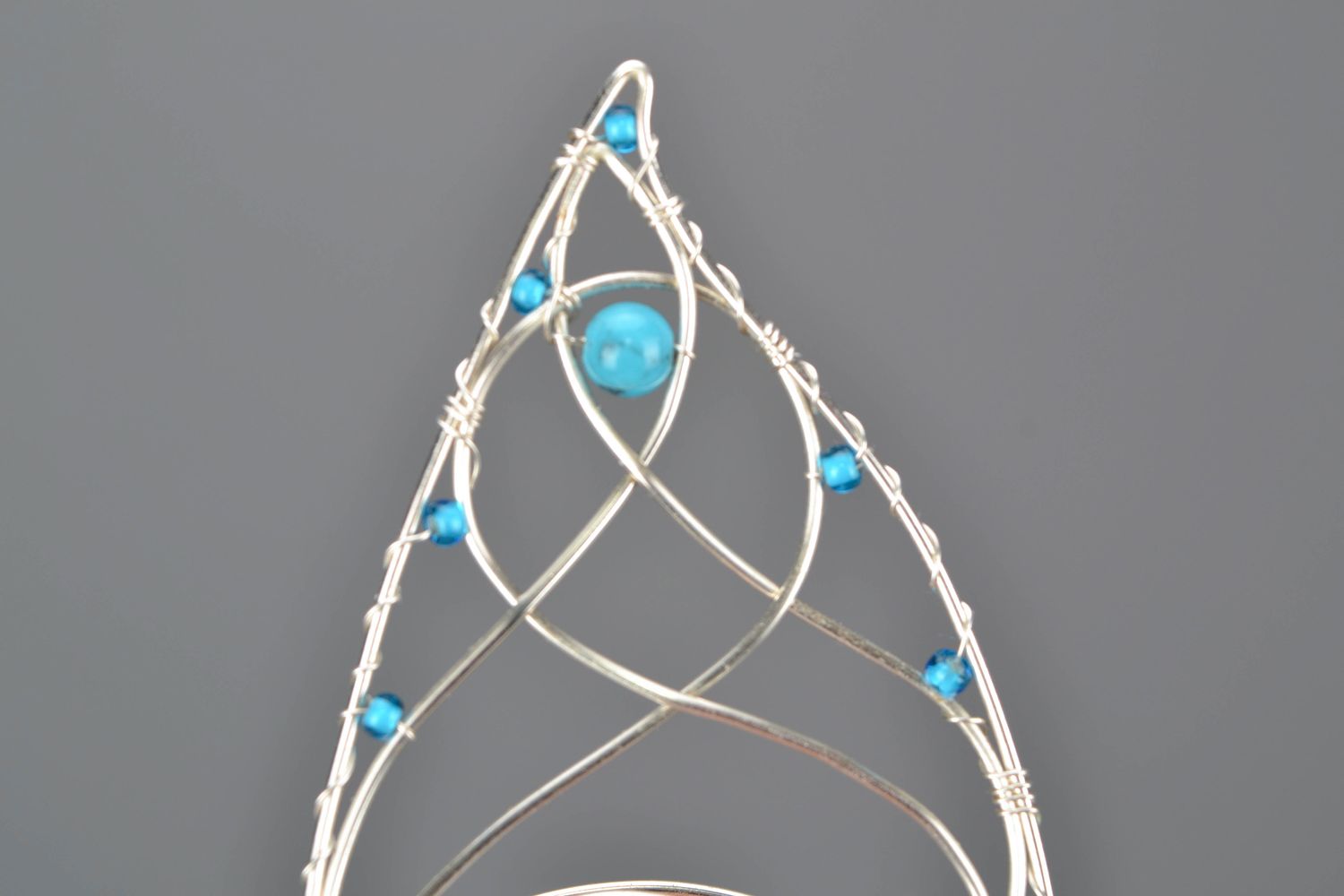 Wire cuff earrings with turquoise Elf Ears photo 5