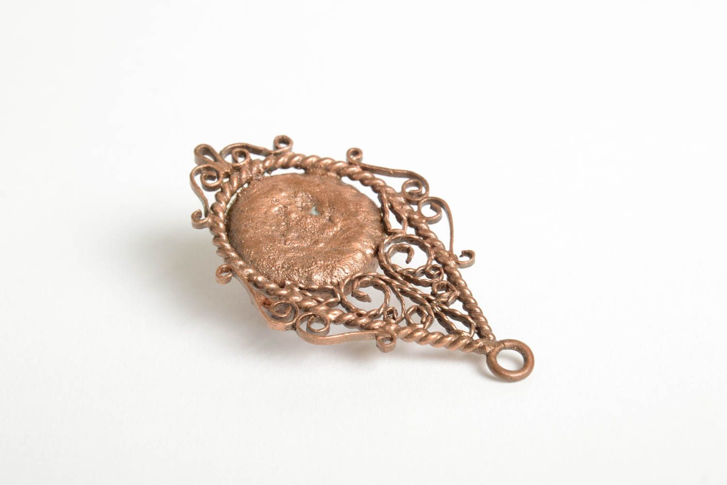 Unusual handmade copper pendant womens neck pendant metal jewelry designs photo 4