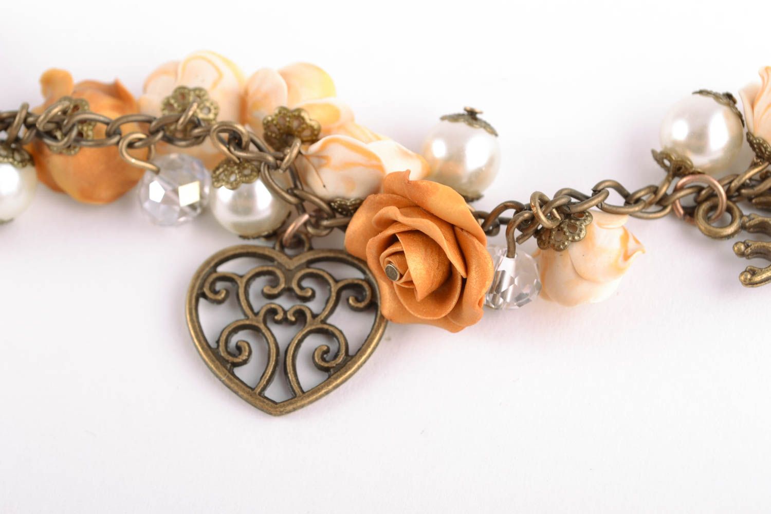 Handmade Armband aus Polymerton mit Blumen foto 4