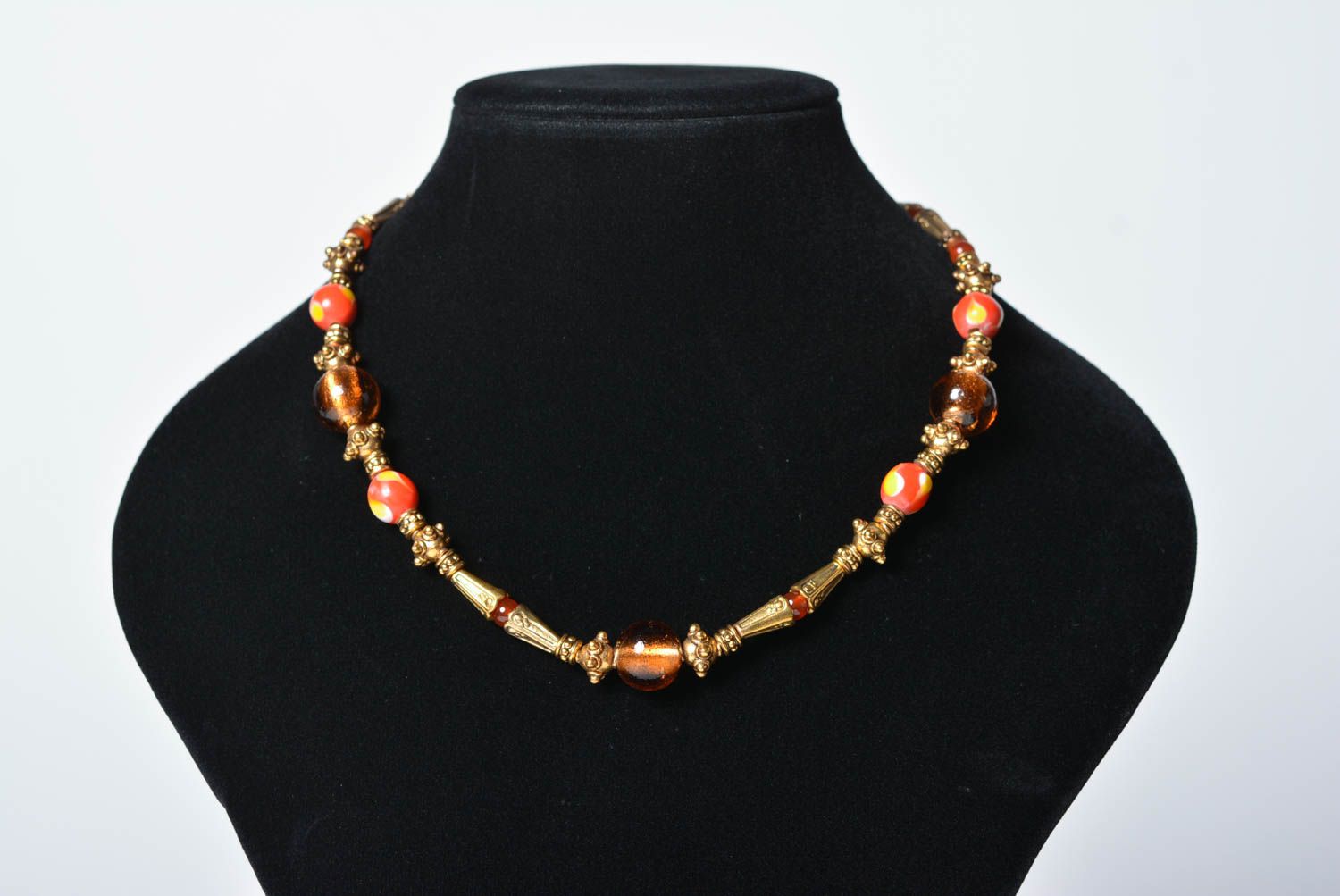 Handmade beaded necklace designer natural stones jewelry present for women photo 2