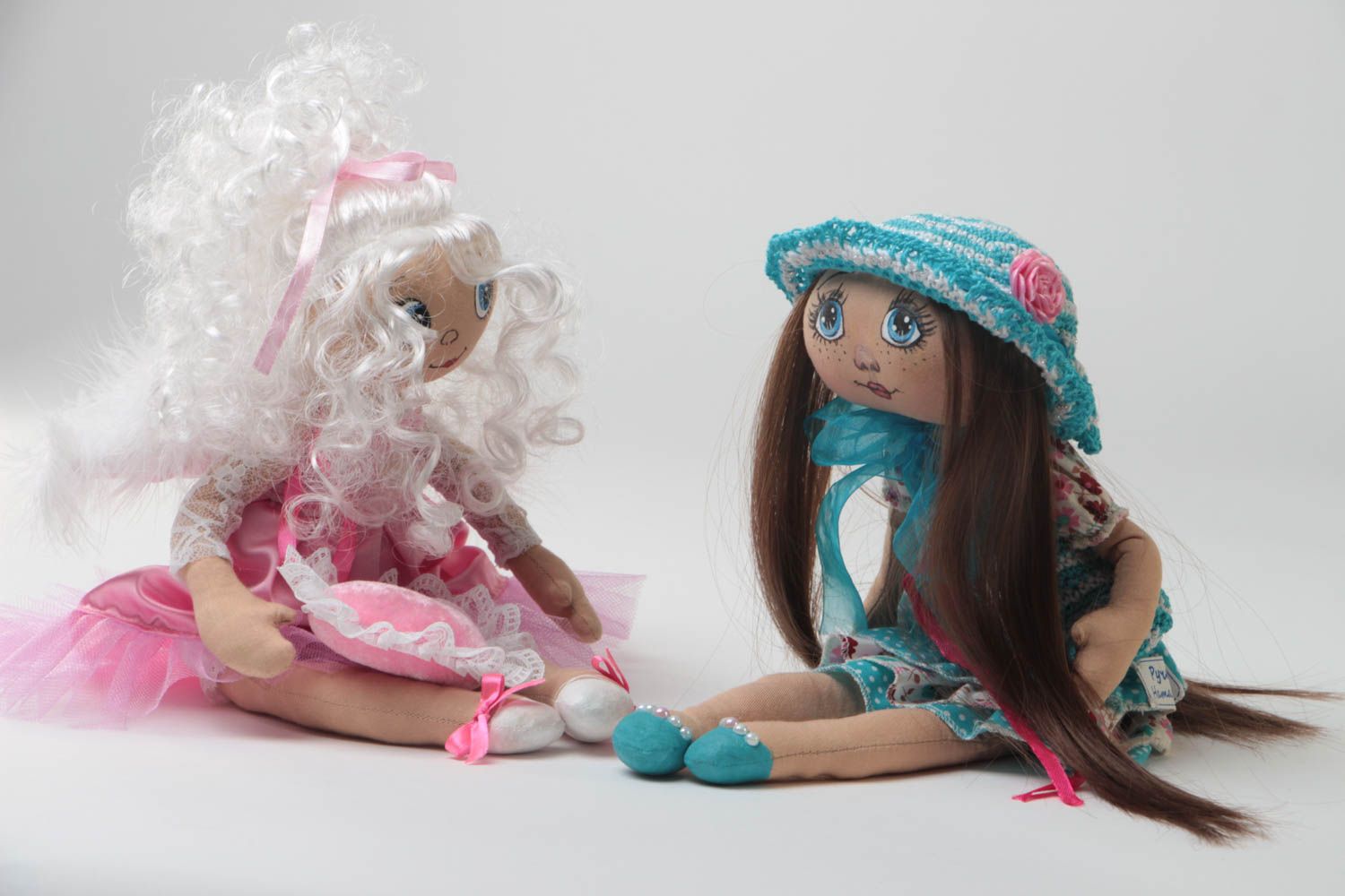 Авторские тканевые куклы из хлопка ручной работы красивые детские Подружки фото 2