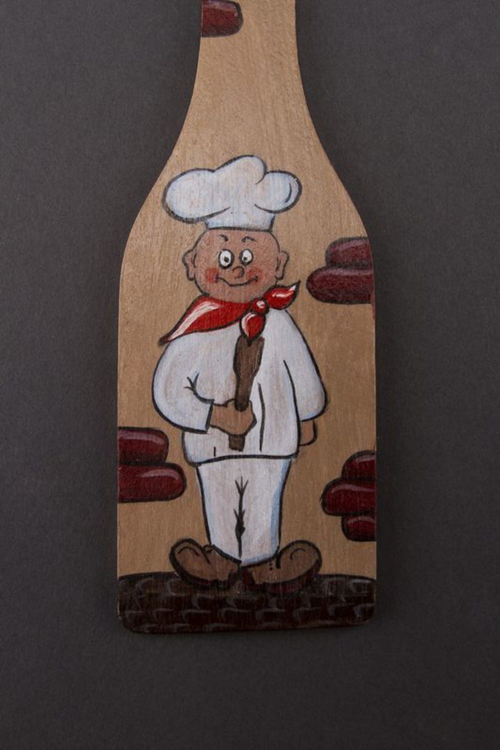 Wooden kitchen spatula with painting  photo 3