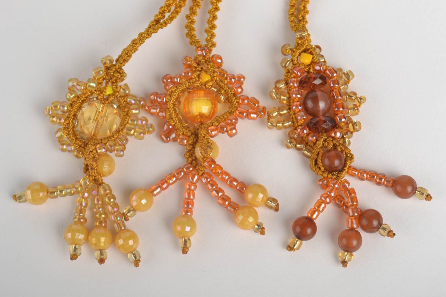 Handmade jewelry set 3 necklaces for women macrame jewelry fashion accessories photo 2
