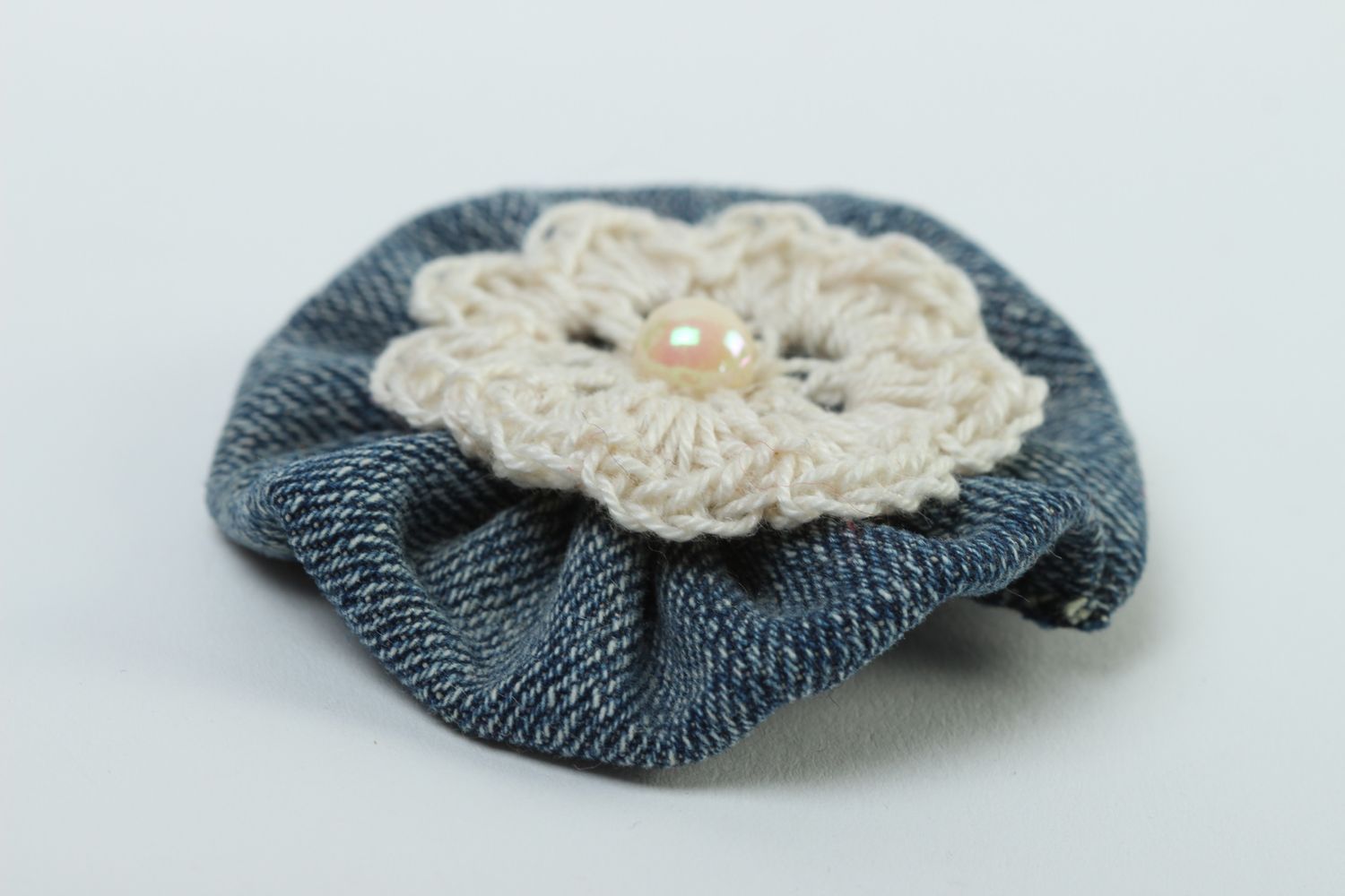 Фурнитура для бижутерии ручной работы швейная фурнитура вязаный цветок с джинсом фото 3