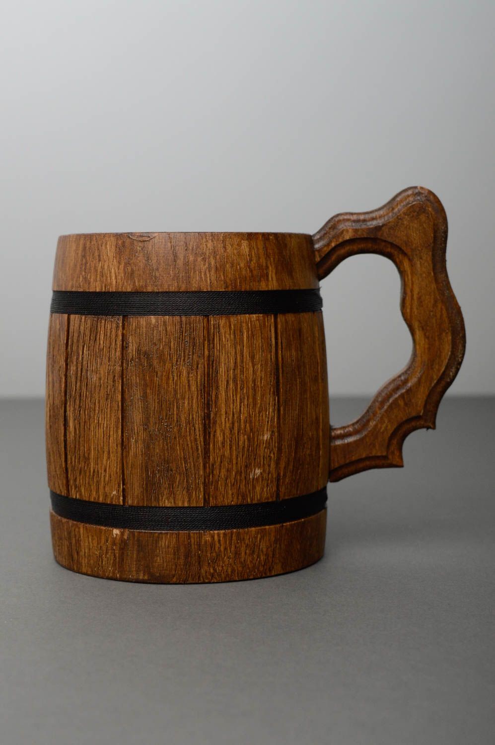 Sei tazze di legno decorative fatte a mano calici di legno bicchieri da birra
 foto 2