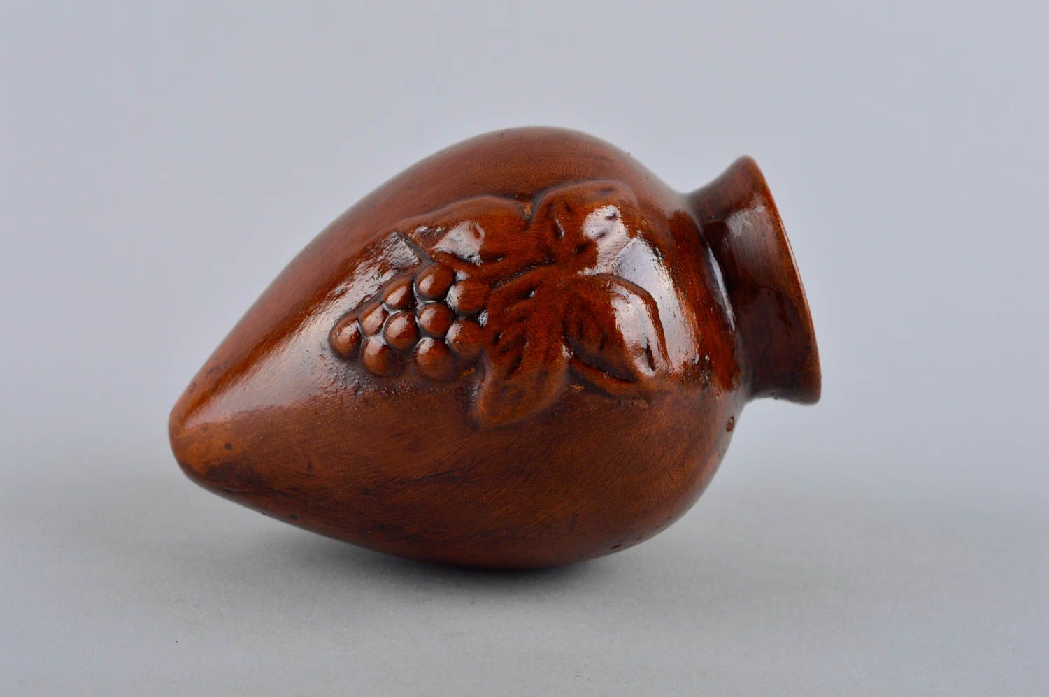Handmade ceramic wine 6 oz pitcher goblet 3 inches, 0,28 lb photo 3