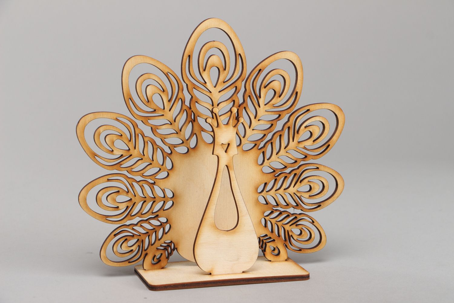 Plywood craft blank for napkin holder in the shape of peacock photo 1