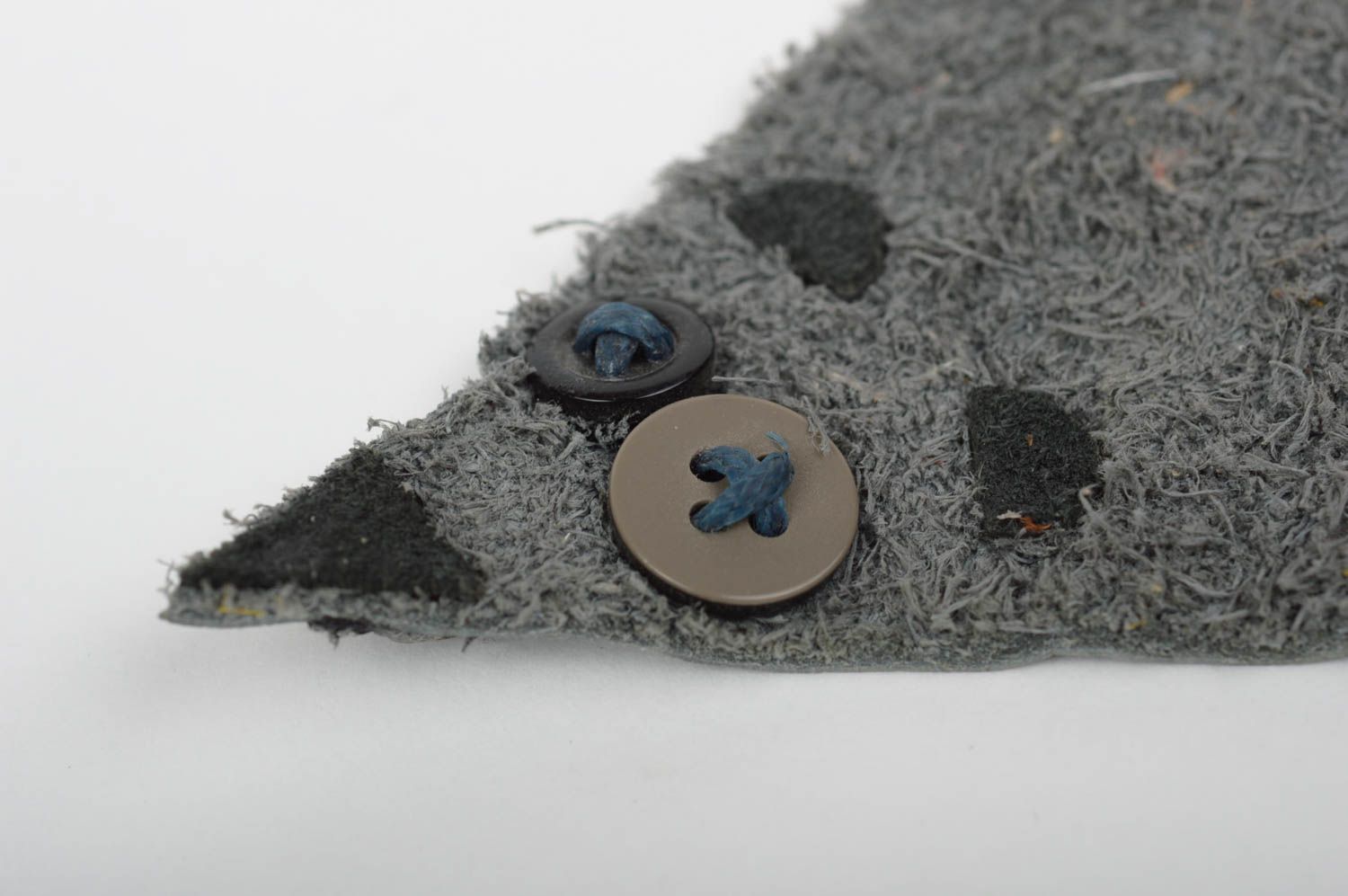 Handmade Armband hochwertiger Schmuck originelles Geschenk Maus aus Leder grau foto 5