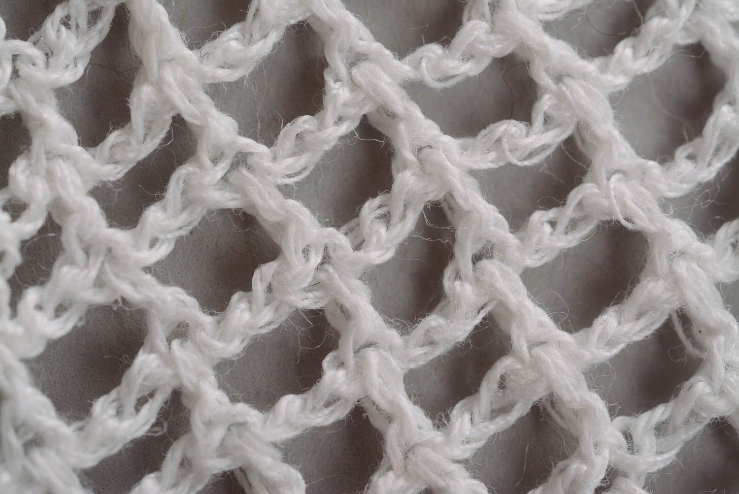 Napperon tricoté blanc au crochet fait main photo 4