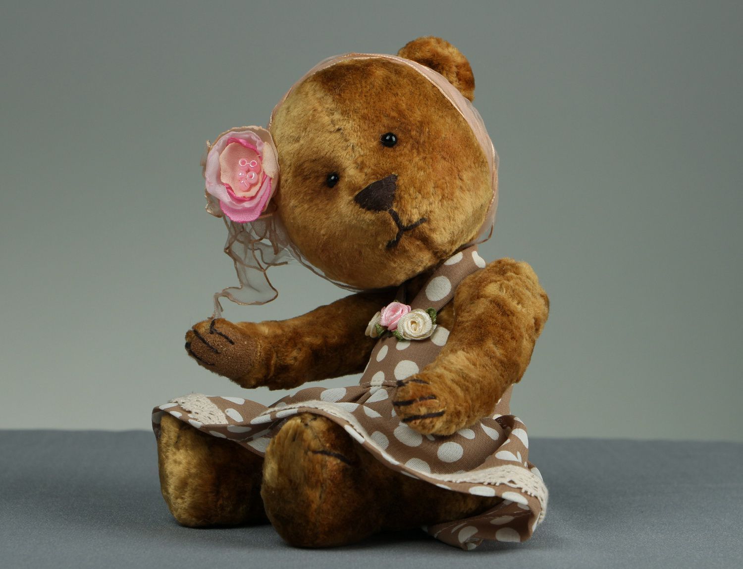 Plush bear made using Teddy technique photo 2