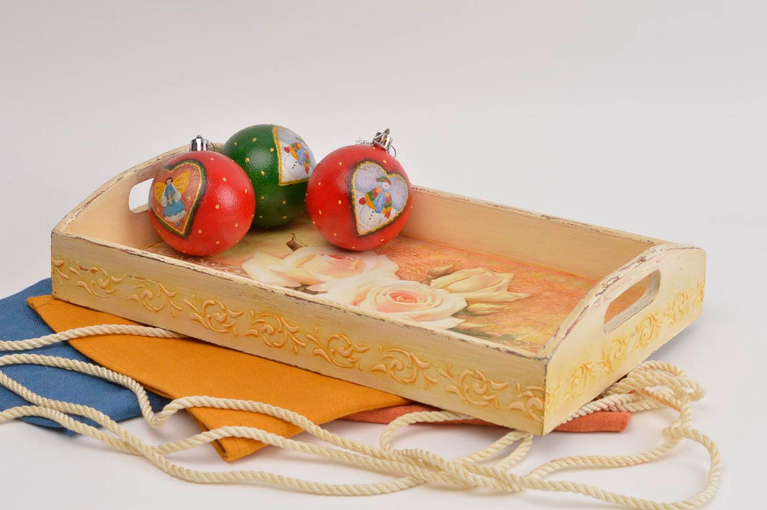 Tablett aus Holz handmade Küche Geschirr Geschenk für Frau Küche Zubehör foto 1