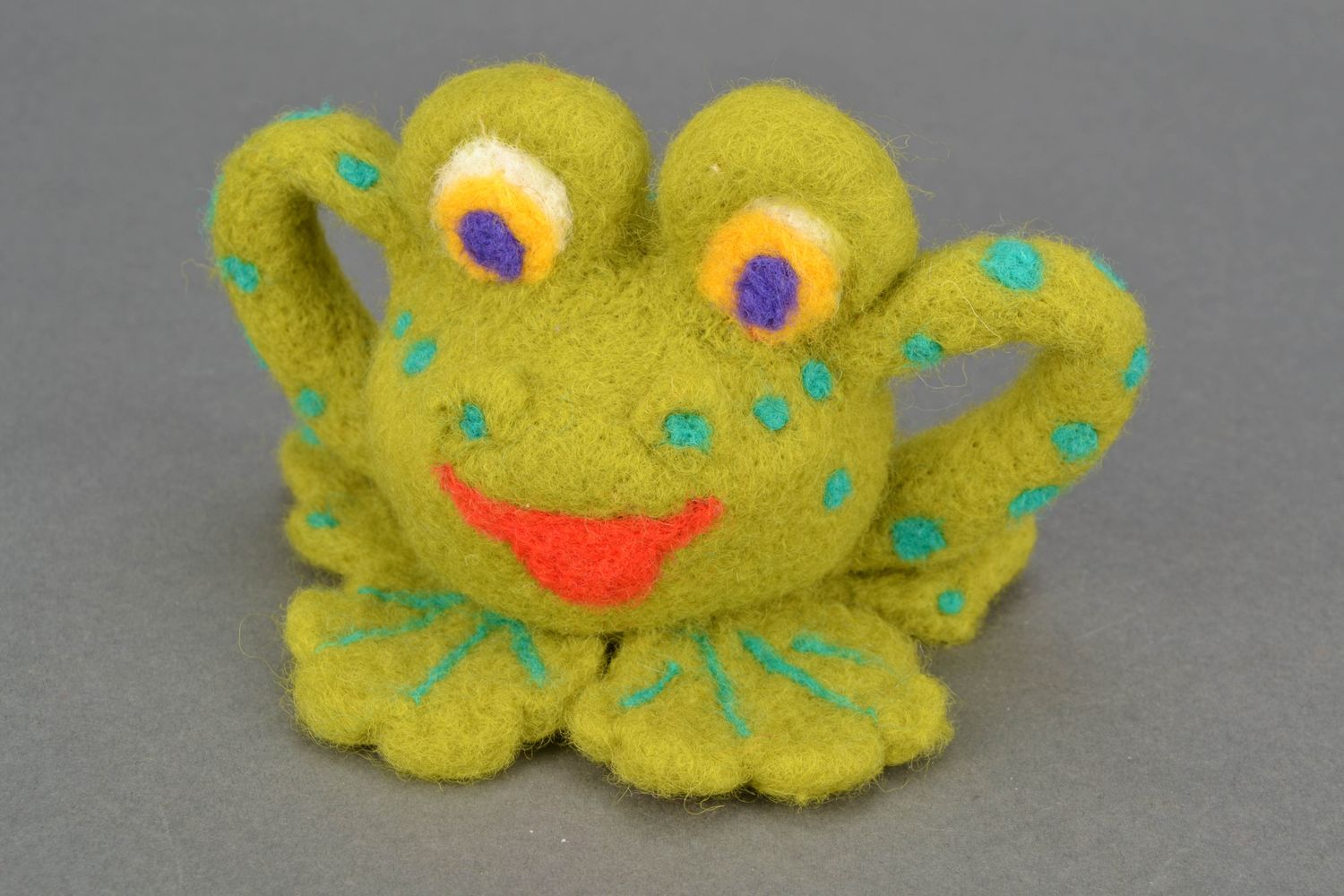 Handmade felt toy Frog photo 3
