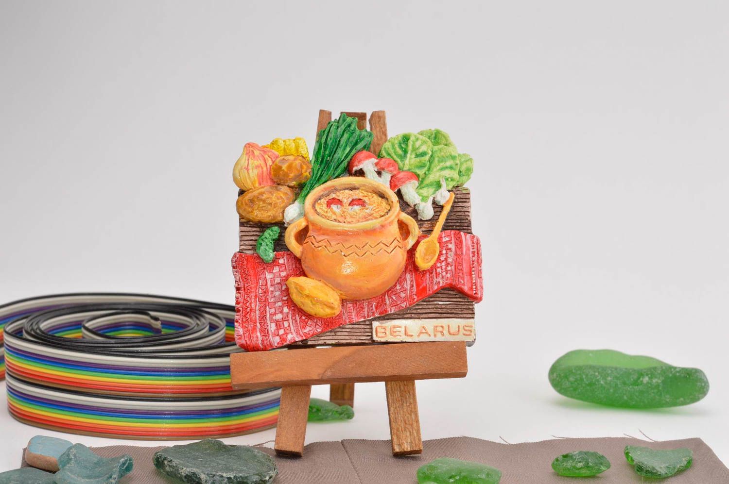 Kühlschrank Magnet handmade Wohn Accessoire Deko für die Küche grelles Gemüse foto 1