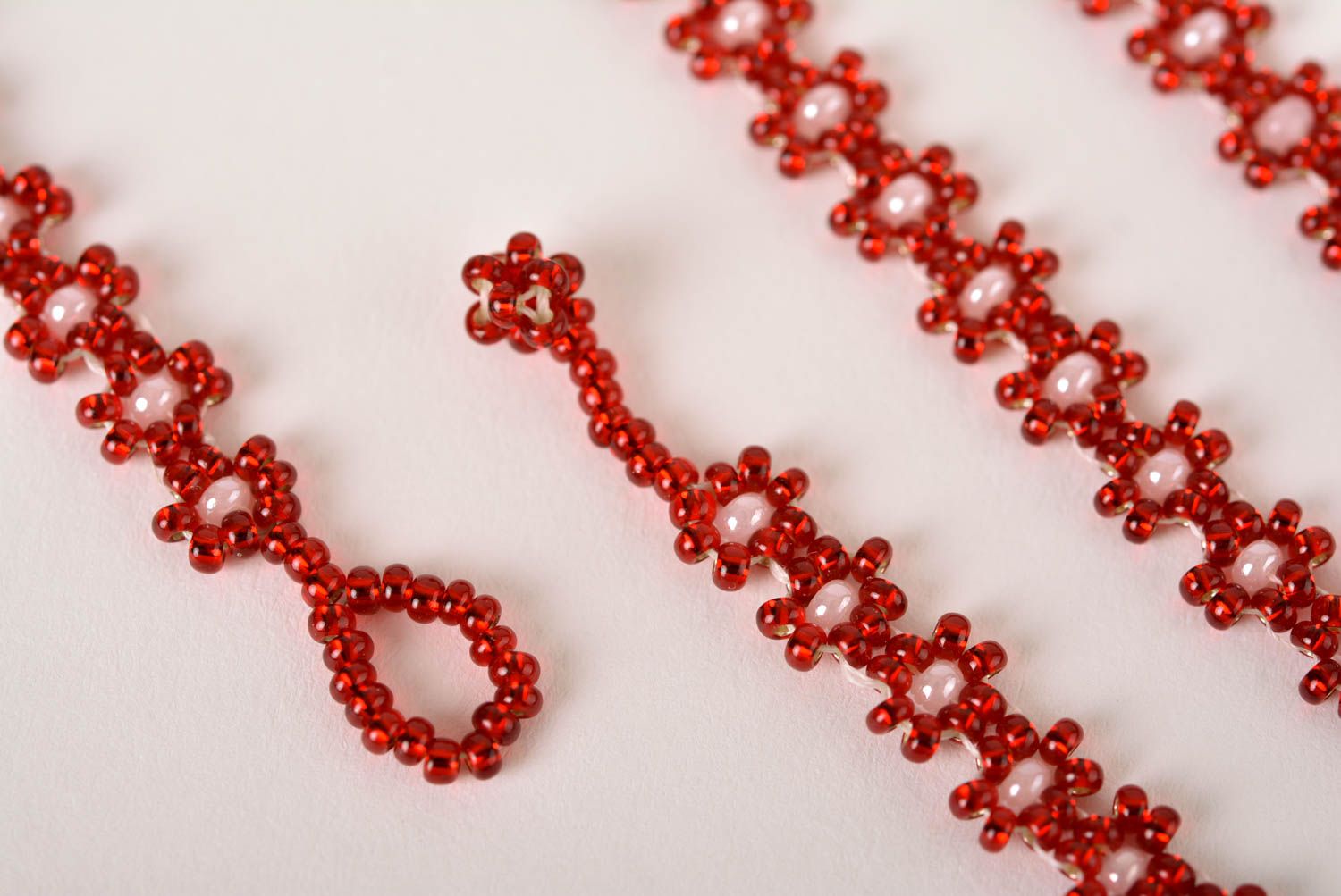 Collar de abalorios hecho a mano regalo personalizado collar de moda rojo foto 5