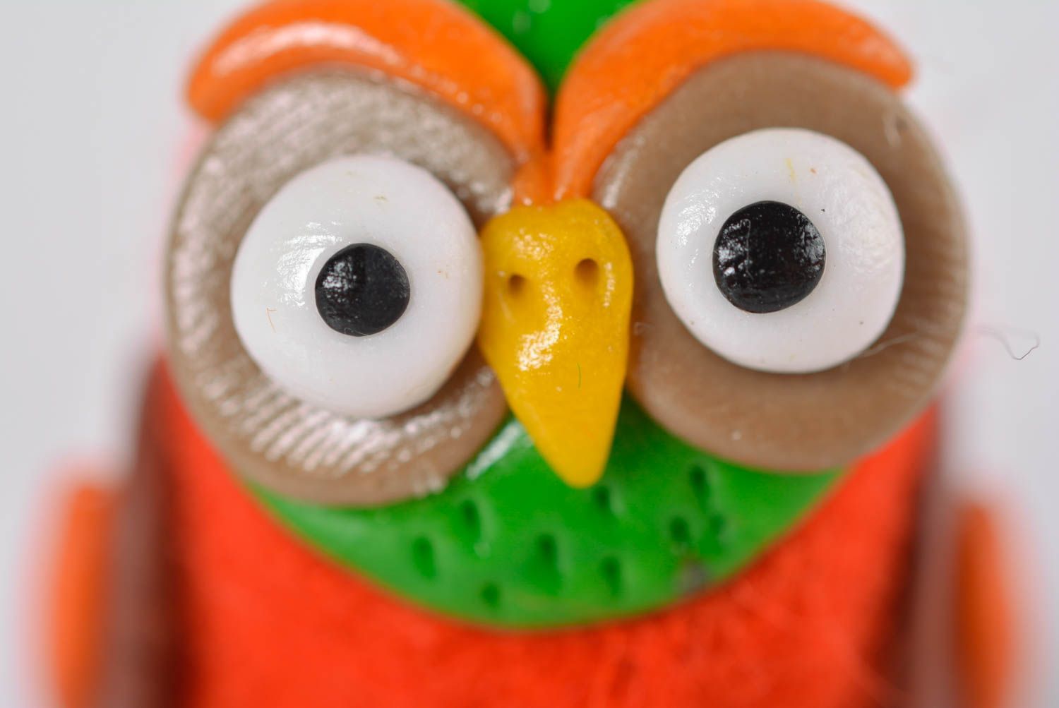 Handmade owl statuette unusual designer toy cute woolen figurine kids gift photo 2