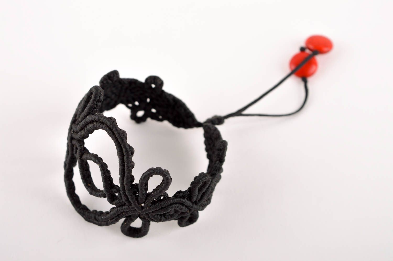 Модный браслет ручной работы браслет из ниток черный плетеный браслет с камнем фото 2