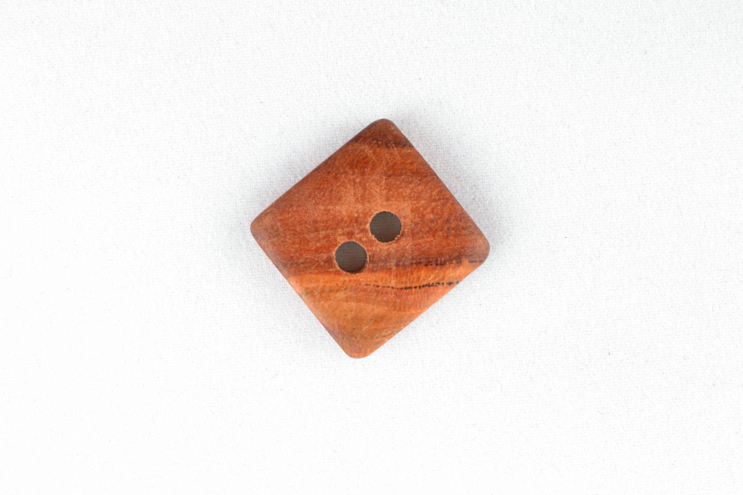 Ensemble de boutons en bois carrés faits main 5 pièces photo 3