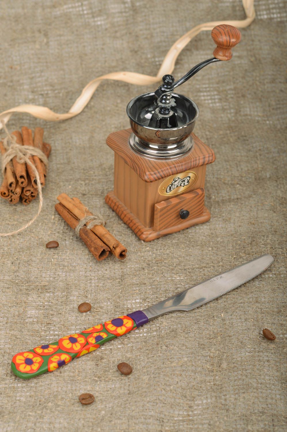 Cuchillo artesanal de arcilla polimérica bonito original accesorio de cocina foto 1