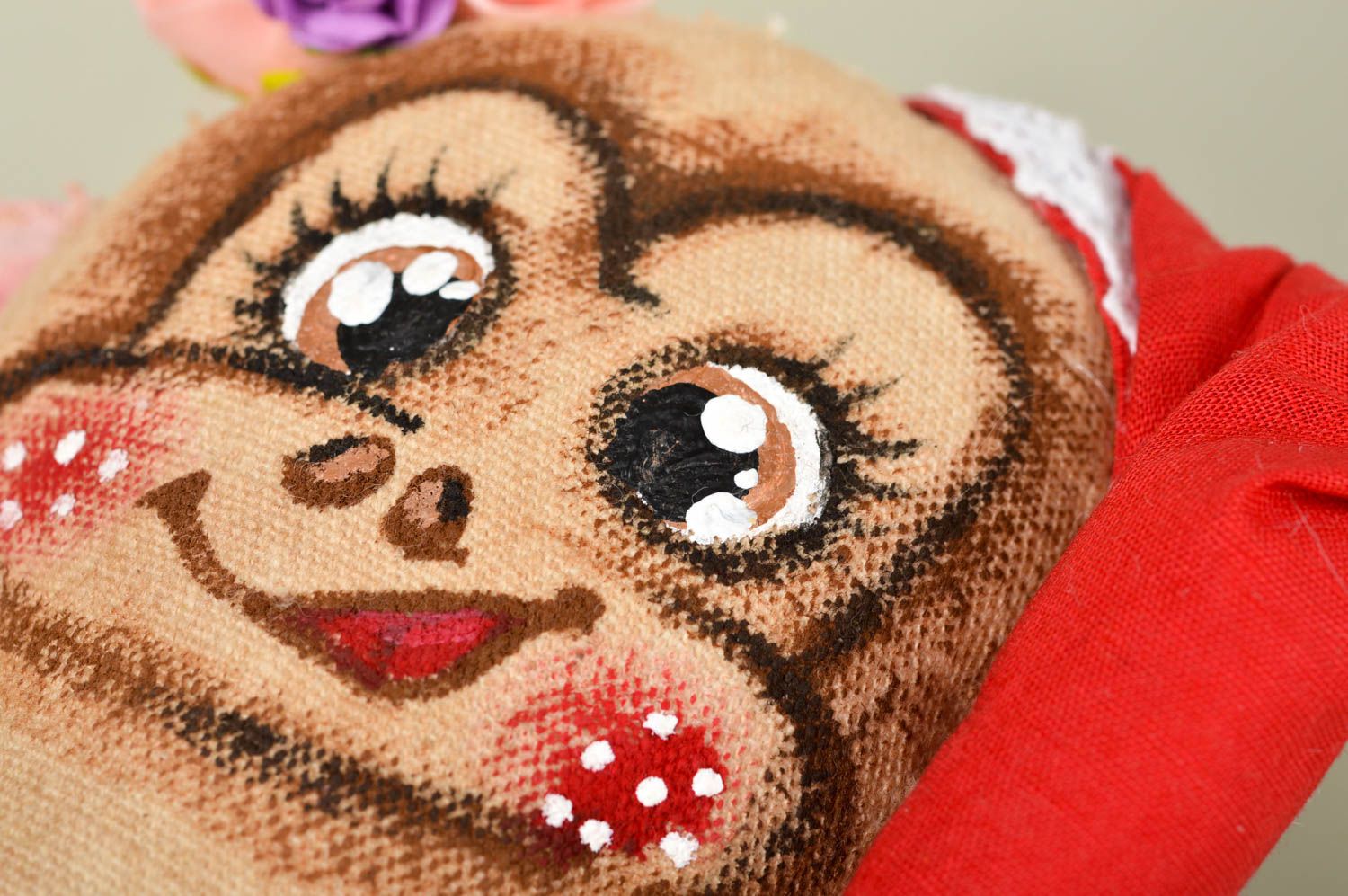 Handmade interior decor beautiful textile toy soft monkey toy decoration photo 2