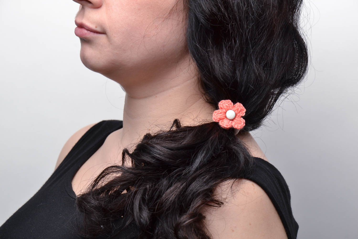 Élastiques cheveux faits main Fleurs accessoires pratiques beaux pour femme photo 5