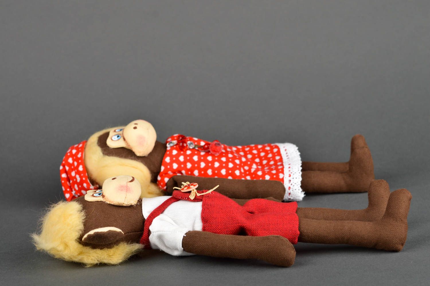 Juguetes de peluche muñecos artesanales decoración de casa regalo original Monos foto 3