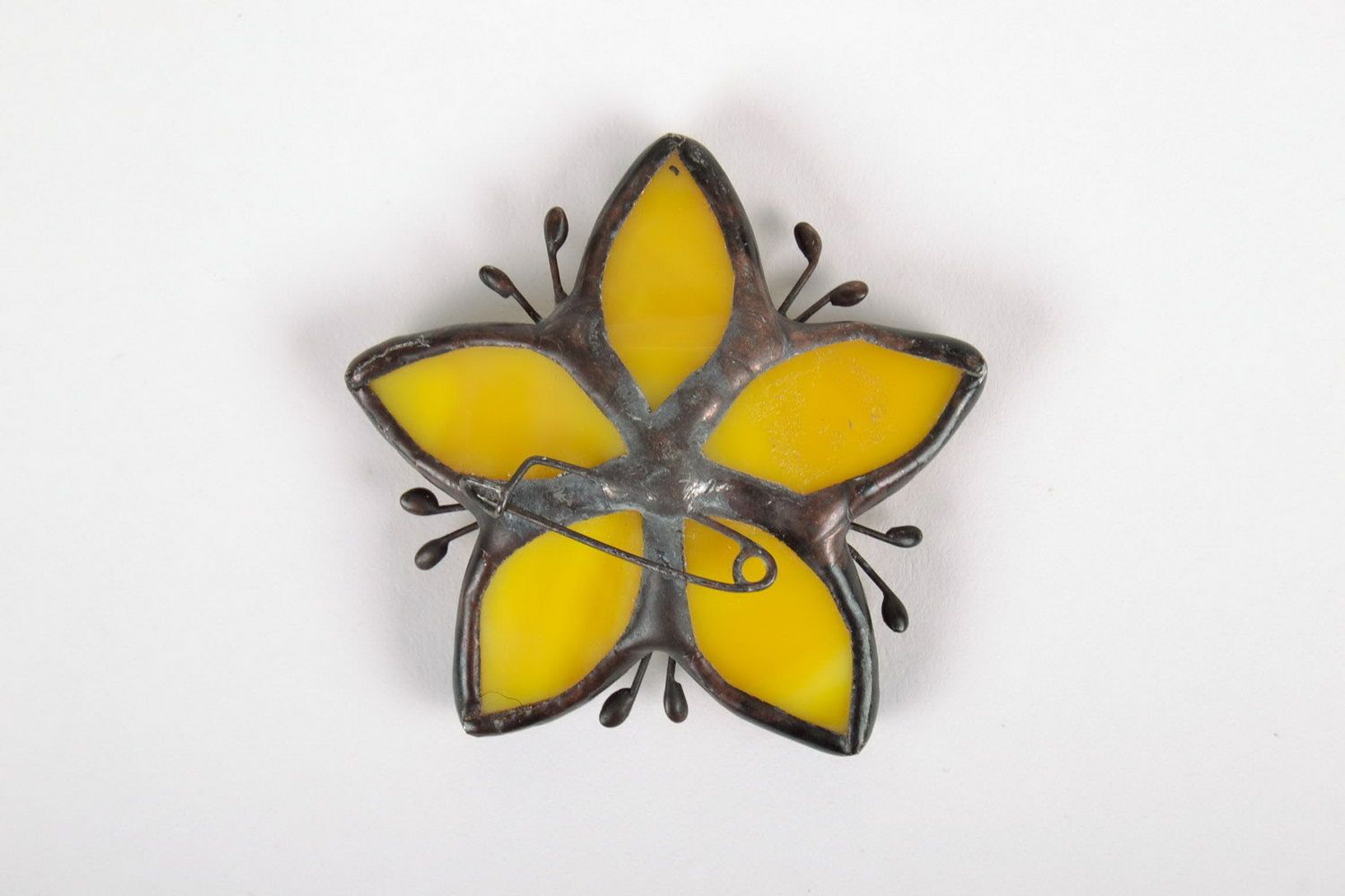 Stained glass brooch Flower photo 1
