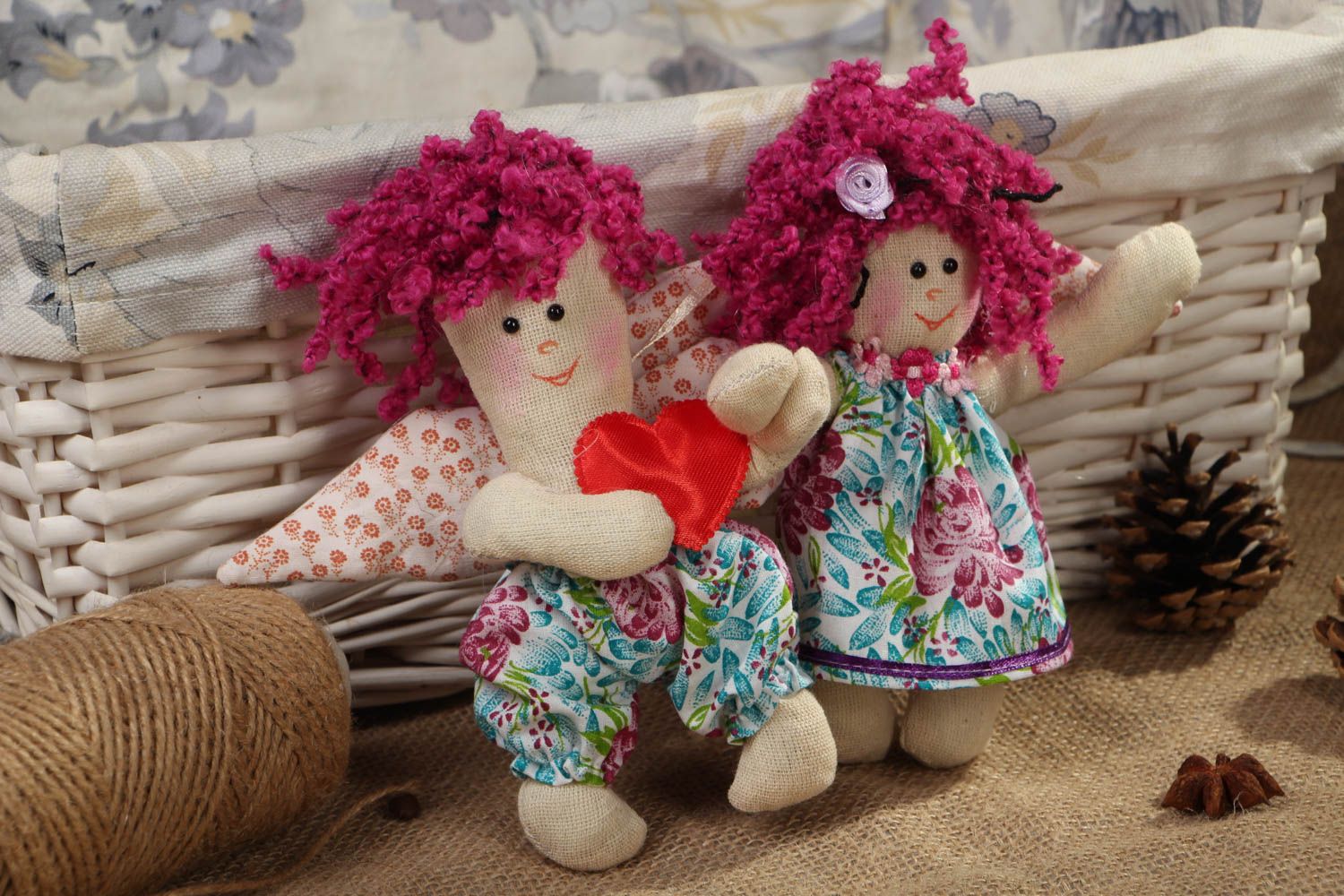 Handmade soft toys Angels with Curly Hair photo 5