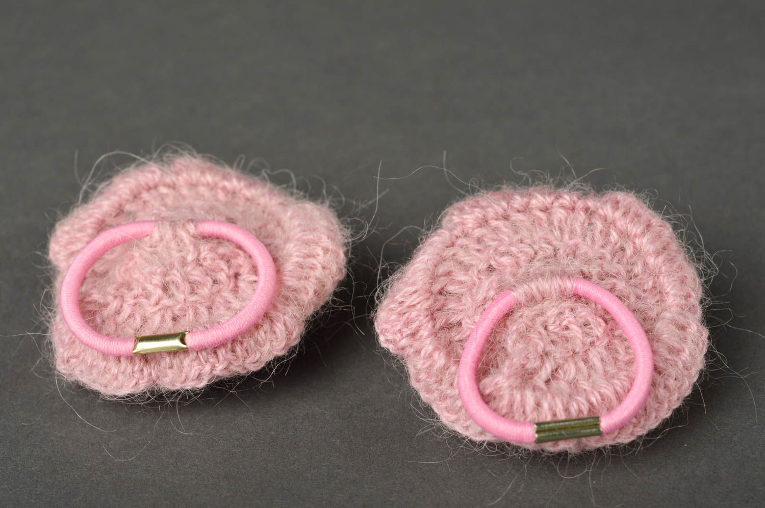 Gomas para el pelo hechas a mano accesorios para niñas regalo original rosadas foto 4