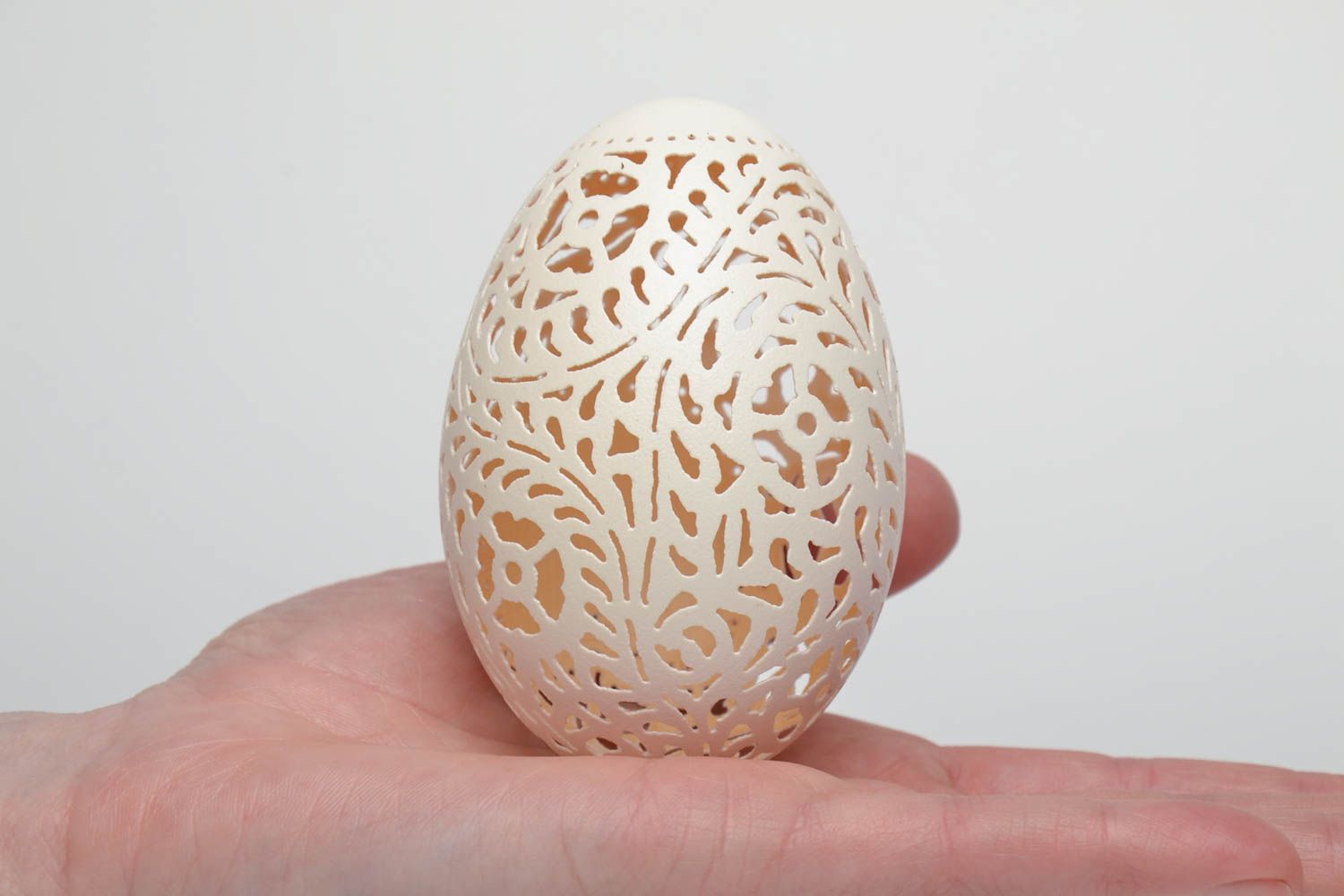 Huevo decorativo de ganso con grabado foto 5
