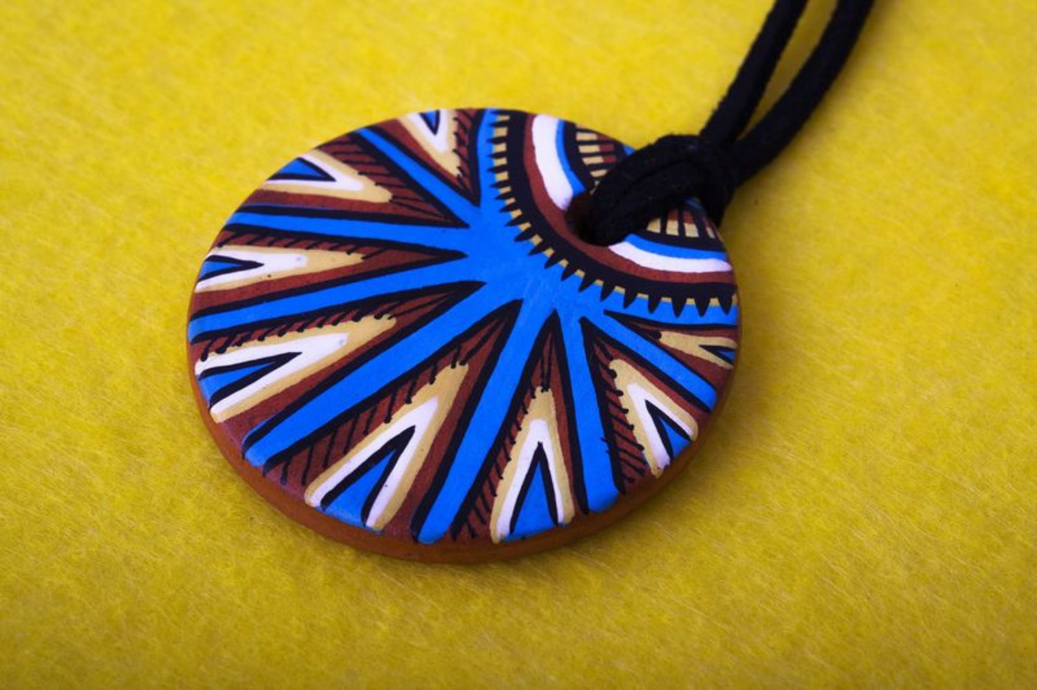 Clay painted pendant photo 1