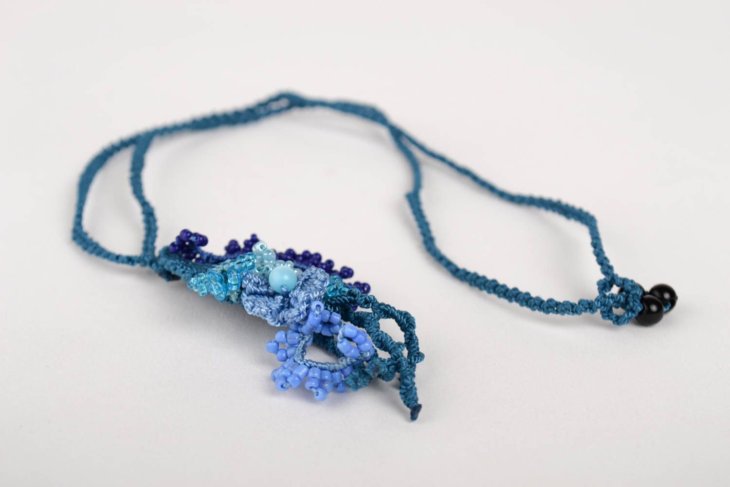 Collar artesanal de hilos azules accesorio para mujeres regalo original foto 4