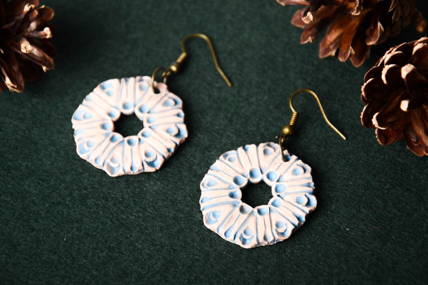 Handmade cute ceramic earrings beautiful designer earrings stylish jewelry photo 1