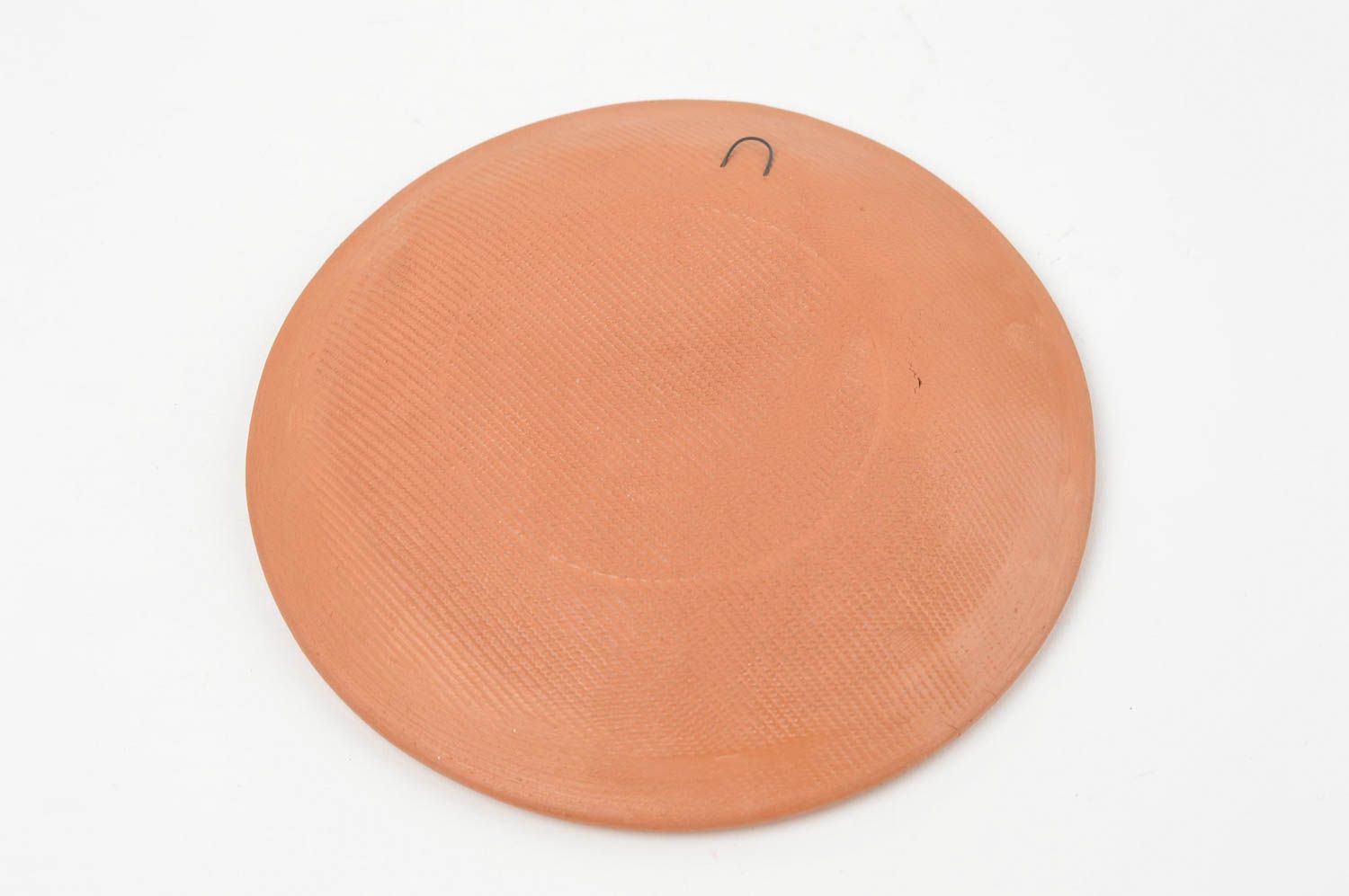 Красивая сувенирная тарелка из красной глины ручной работы Церковь утром фото 4