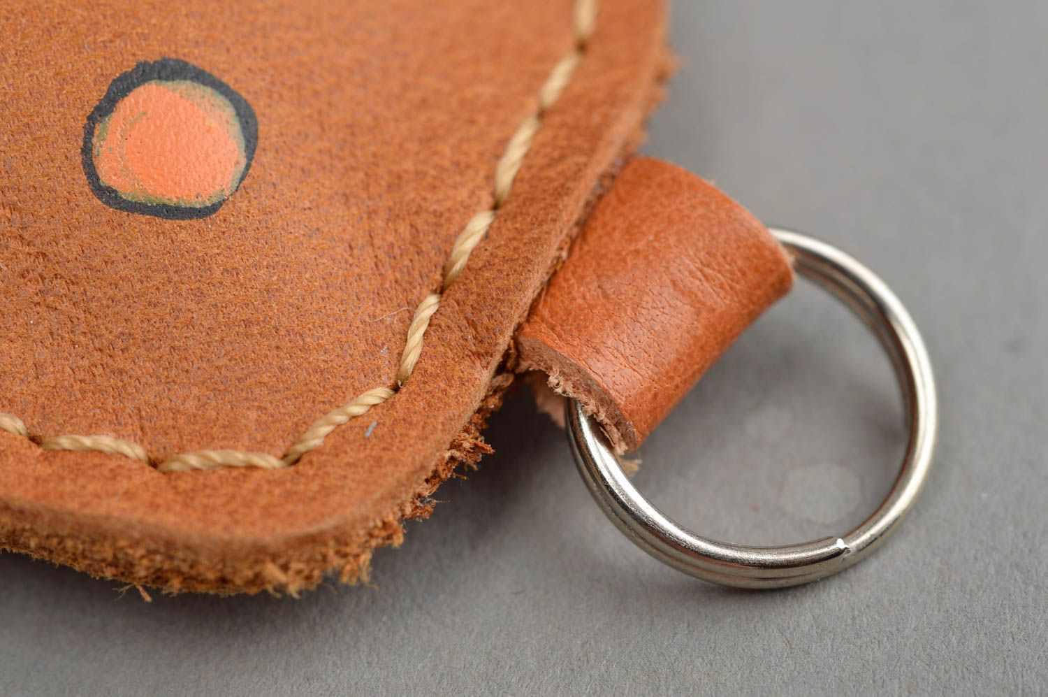 Unique keychain leather key fob handmade leather goods designer accessories photo 5