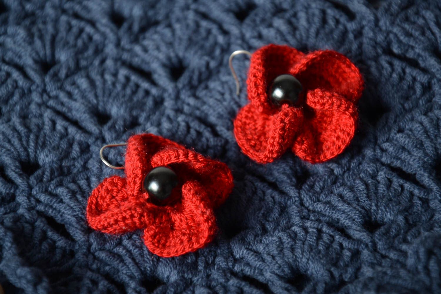 Beautiful handmade crochet earrings flower earrings design costume jewelry  photo 1