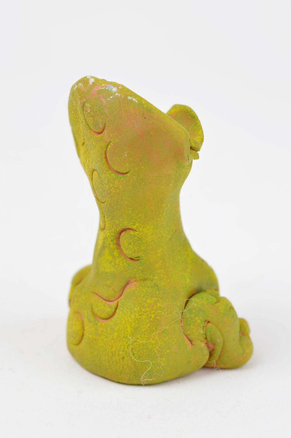 Статуэтка животного ручной работы статуэтка для декора фигурка из глины фото 4