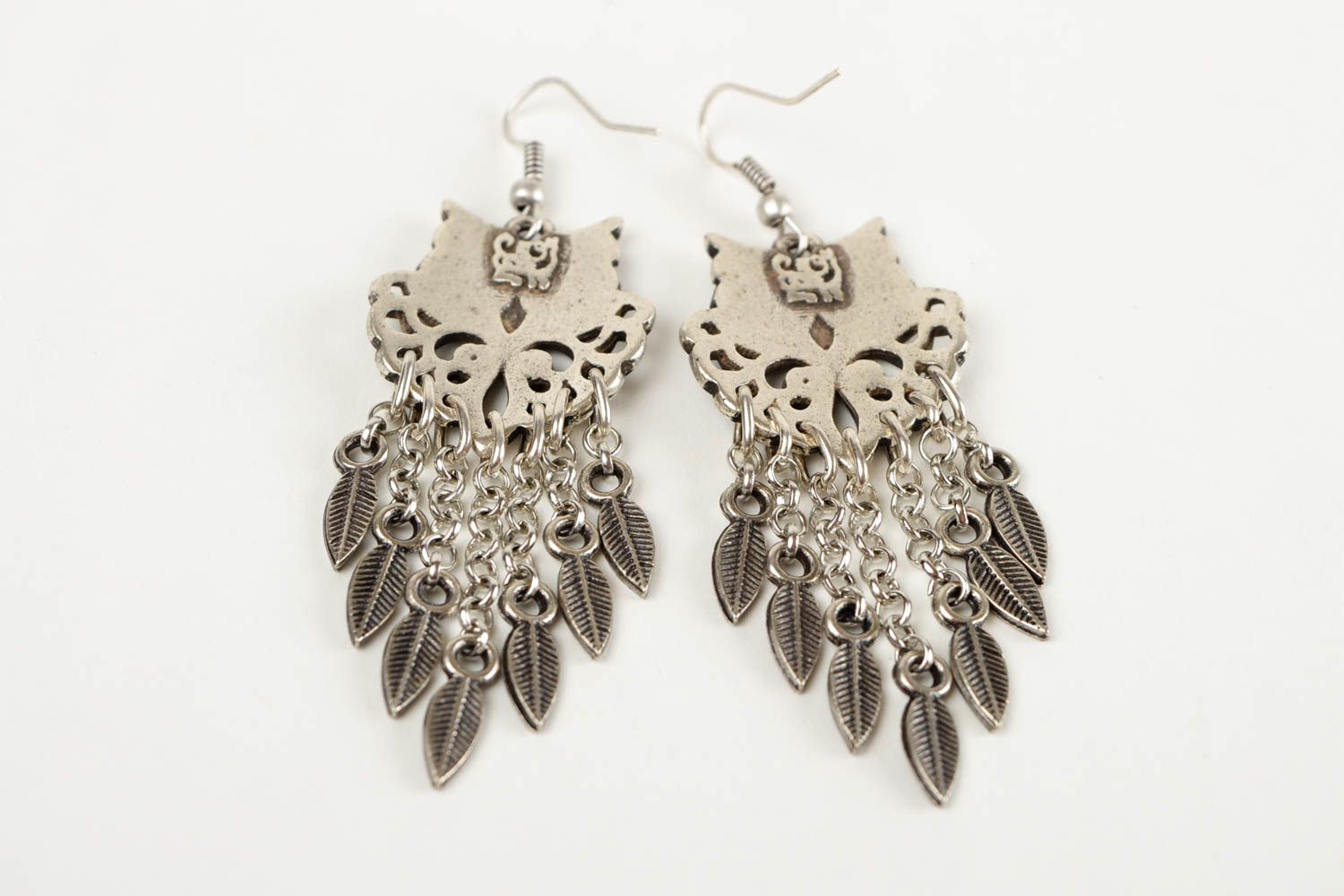 Women metal accessories long handmade earrings owl fashion gift for girls photo 5