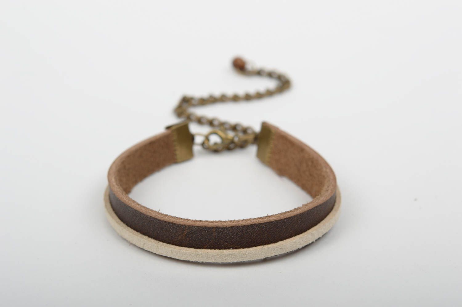 Handmade leather bracelet for girls designer jewelry leather accessory photo 1