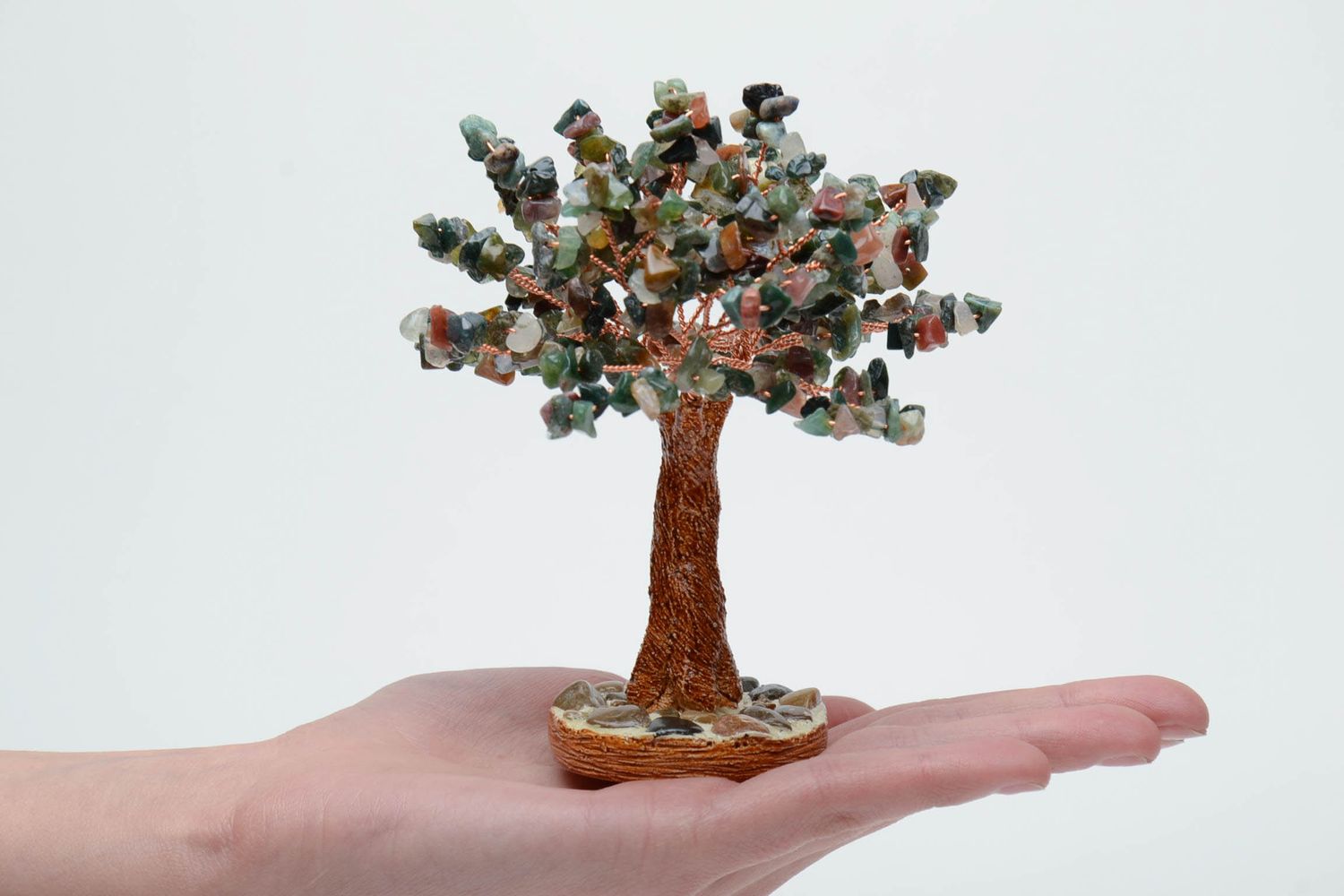 Миниатюрное дерево из яшмы бонсай  фото 5