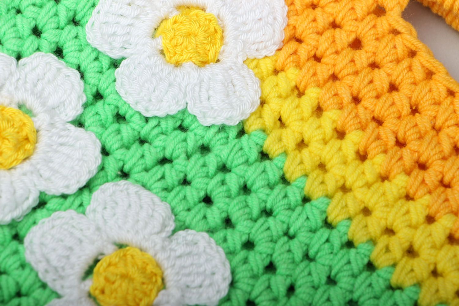 Crochet toy with application Yellow and Green photo 2