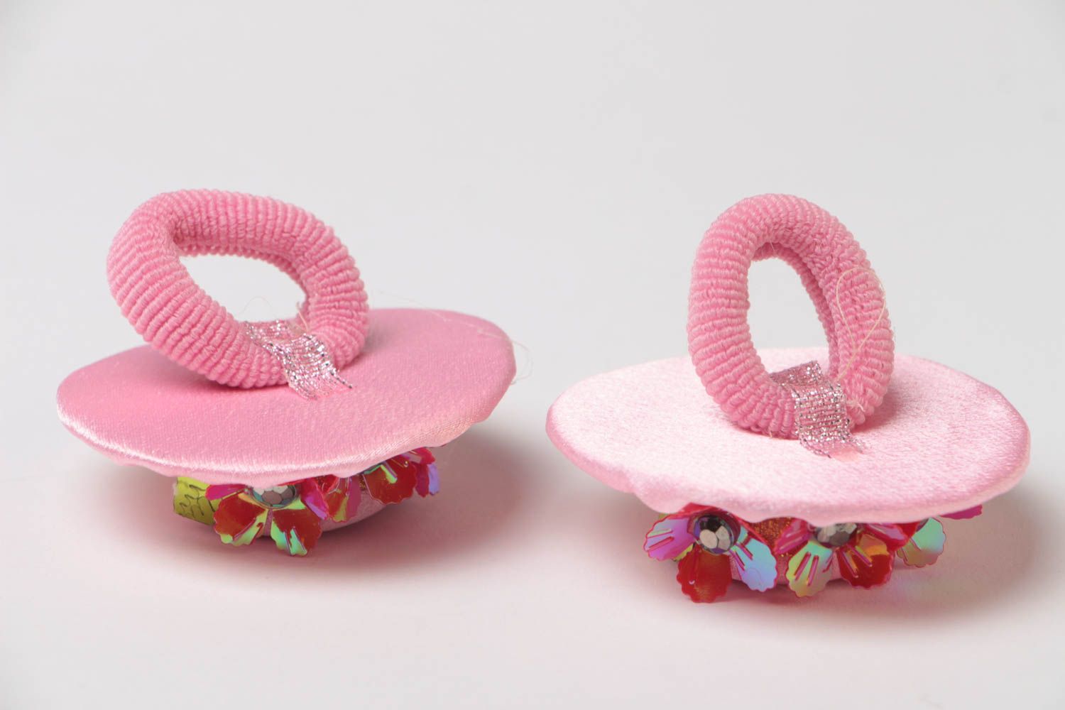 Kinder Haargummis Hüte aus Stoff 2 Stück schöne interessante handgeschaffene  foto 4