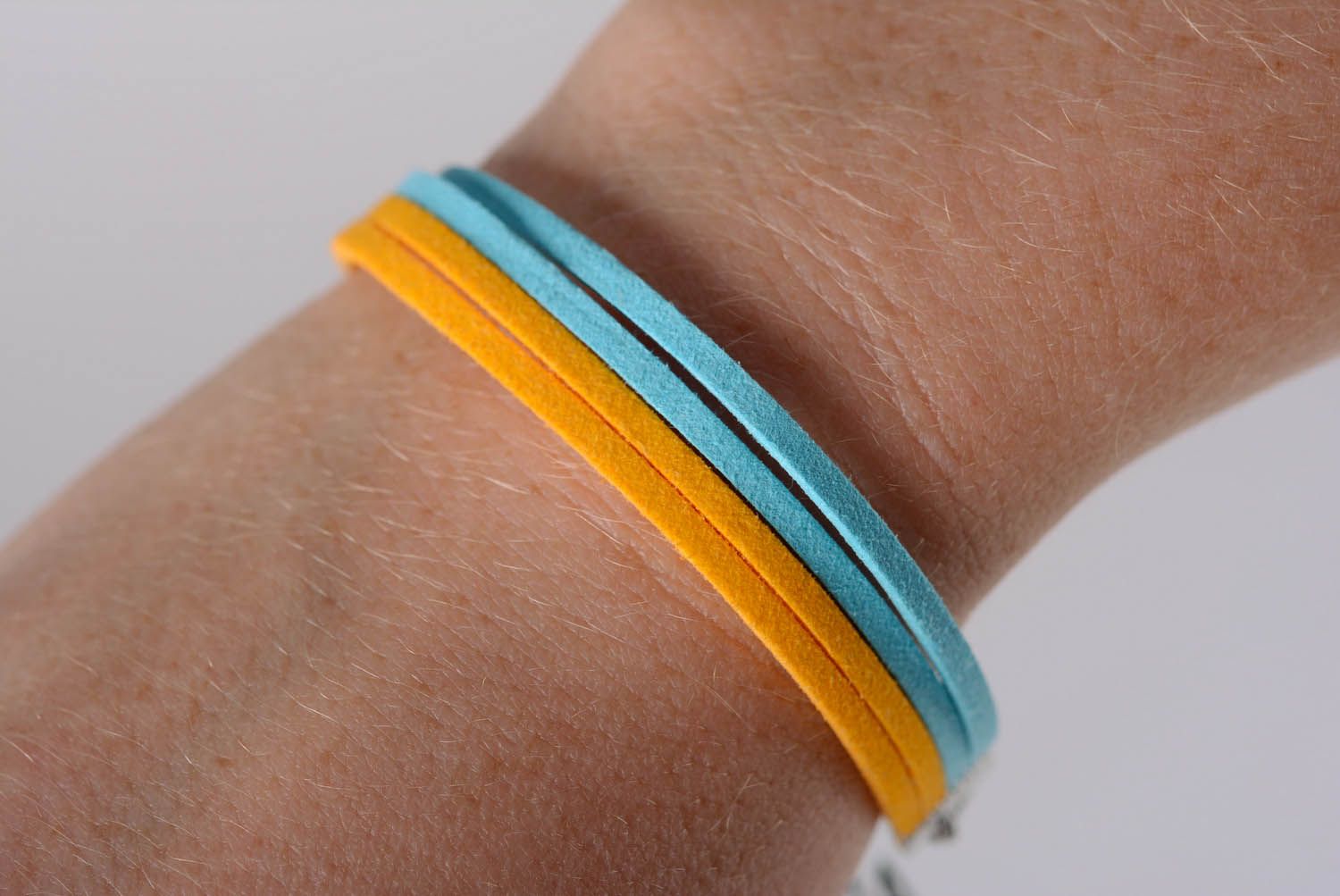 Wrist bracelet Yellow and blue photo 3