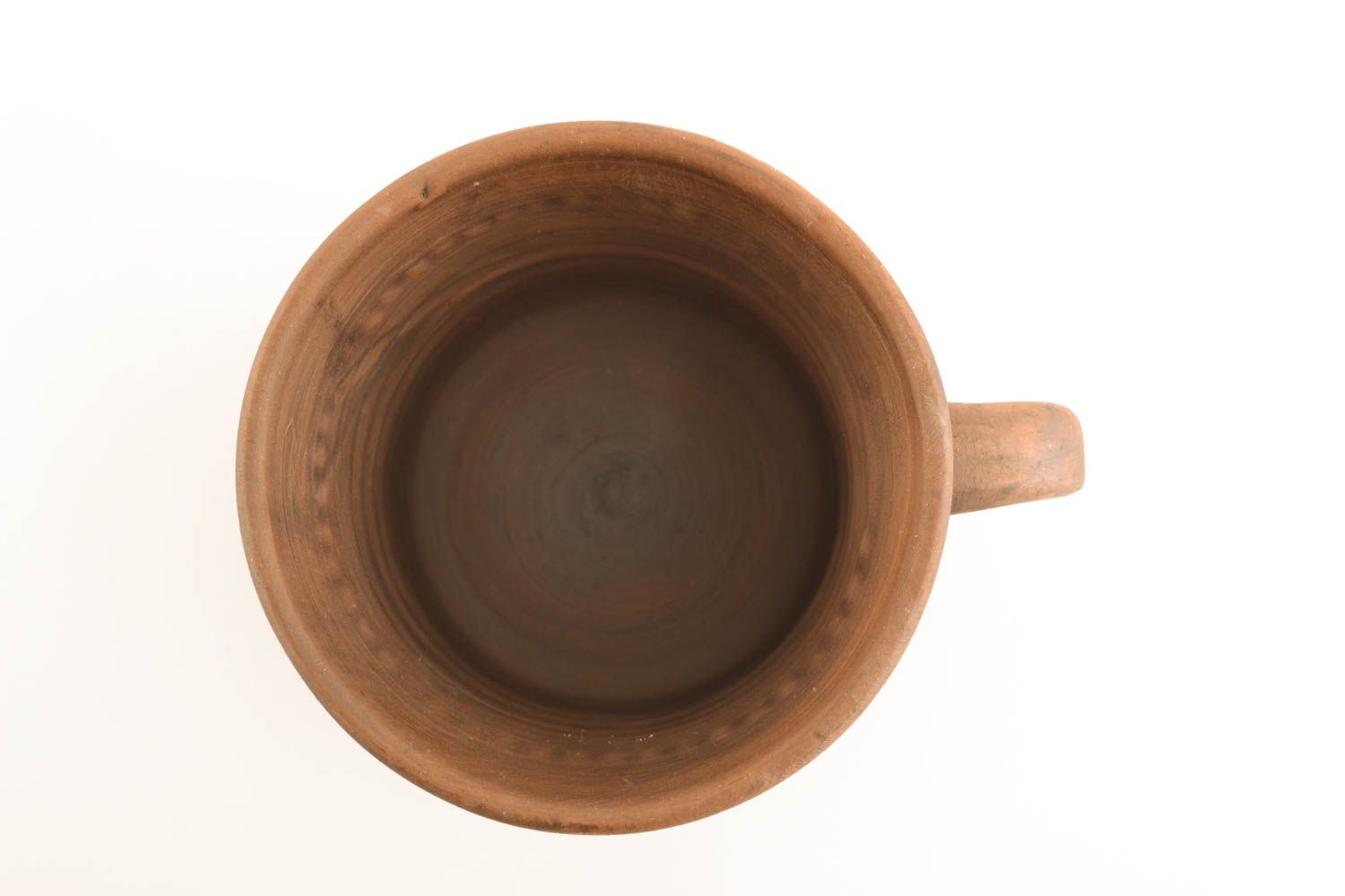 5 oz natural clay cup with handle and rustic design photo 2